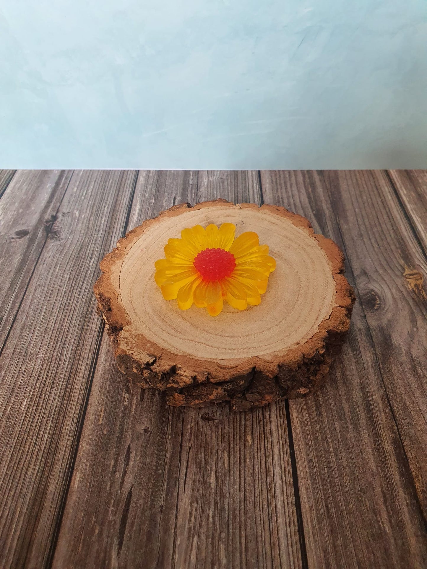 Lemon scented daisy shaped soap