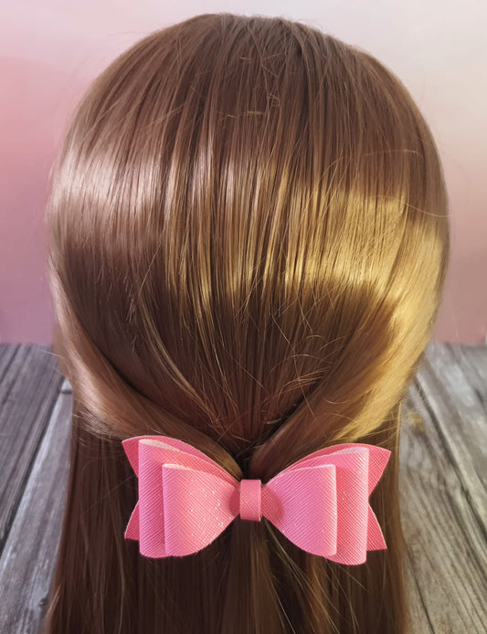 Pink sparkle bow hairclip