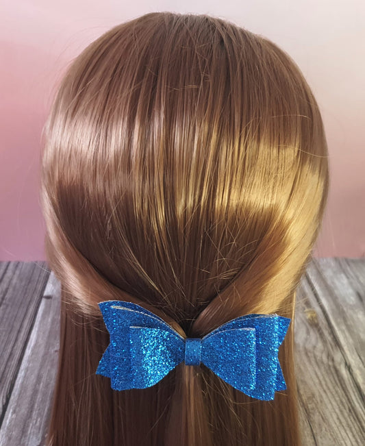 Dark blue glitter bow hairclip