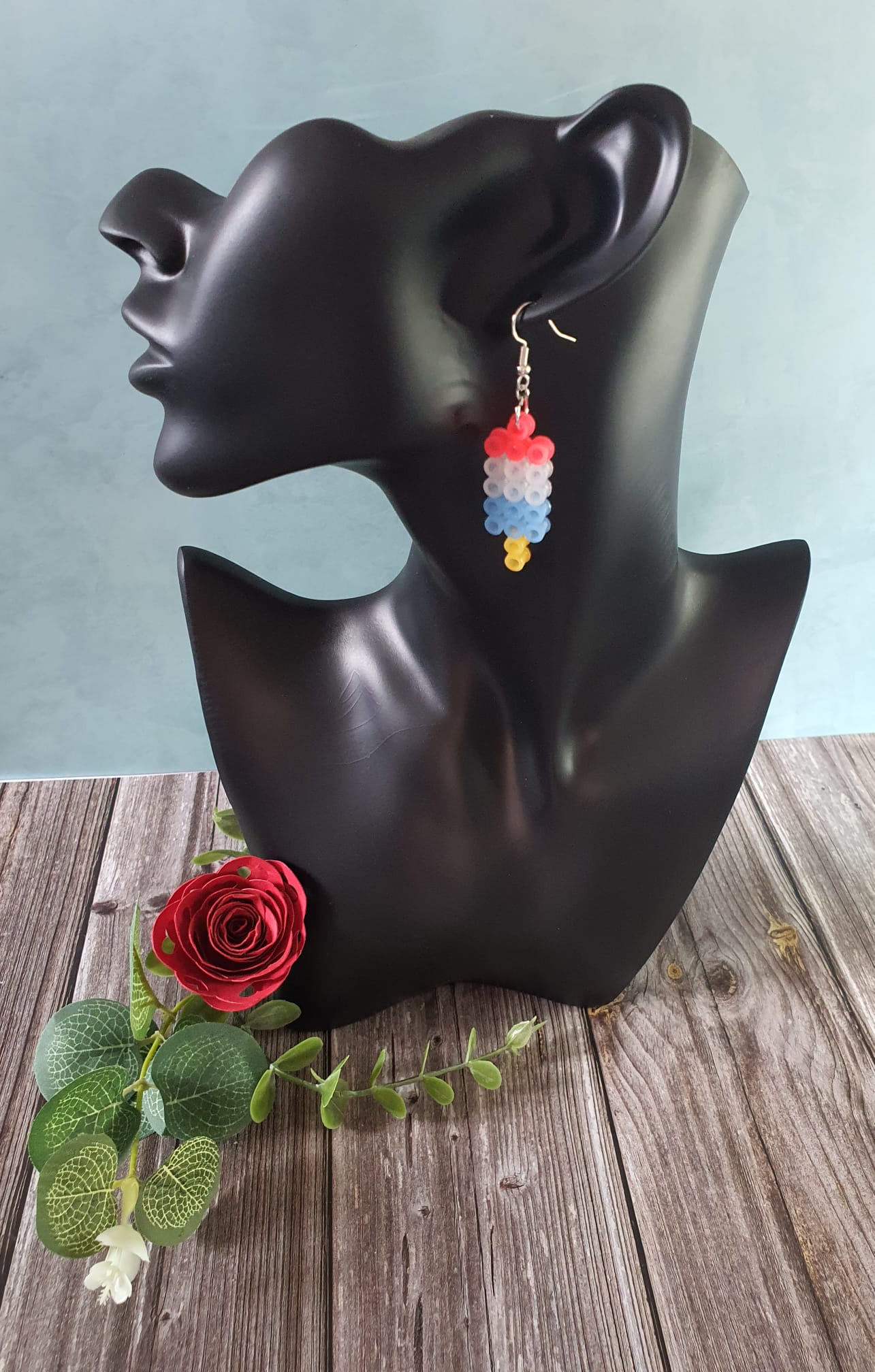 Ice lolly Hama bead earrings