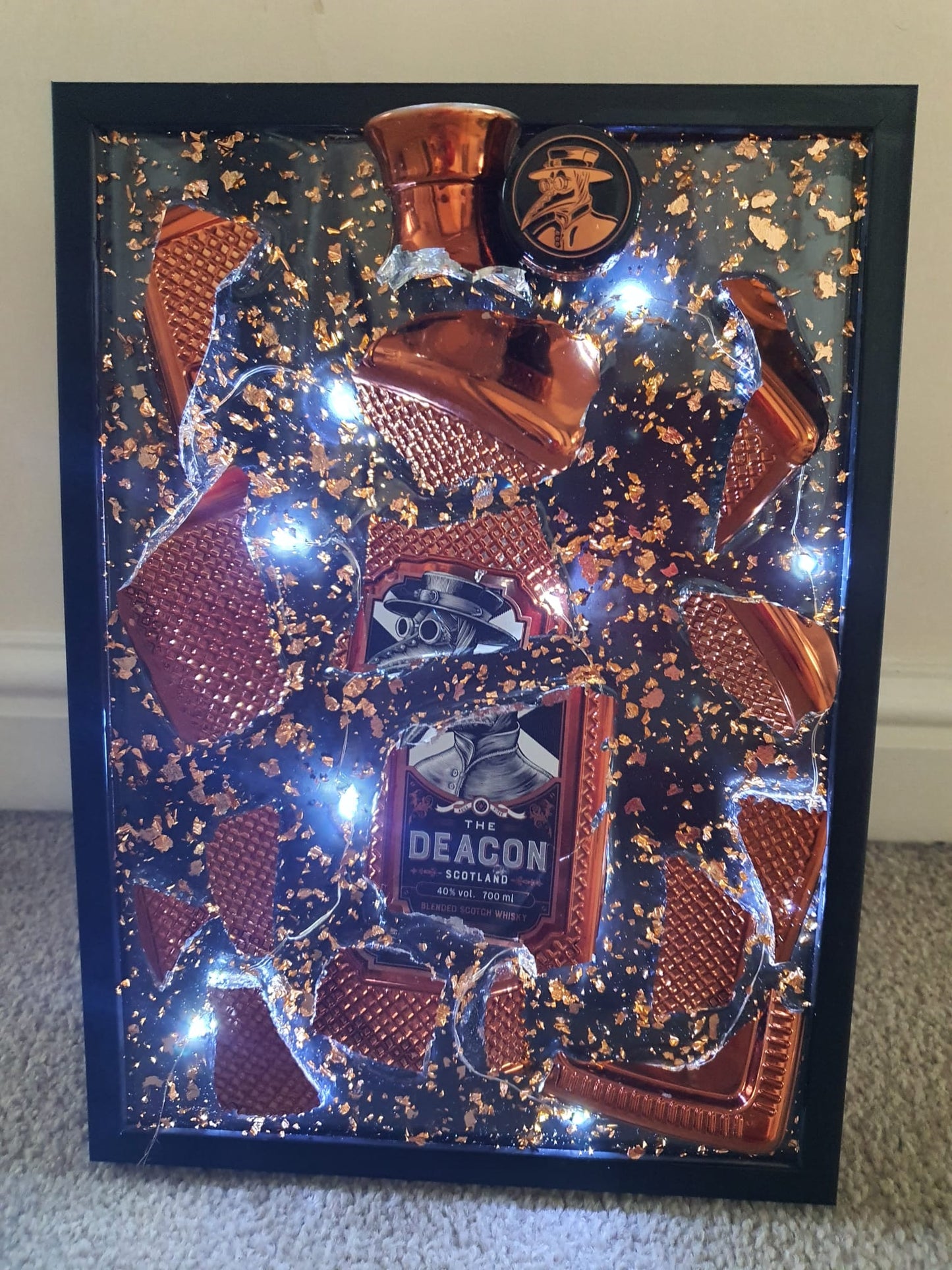 Deacon light up smashed bottle resin frame