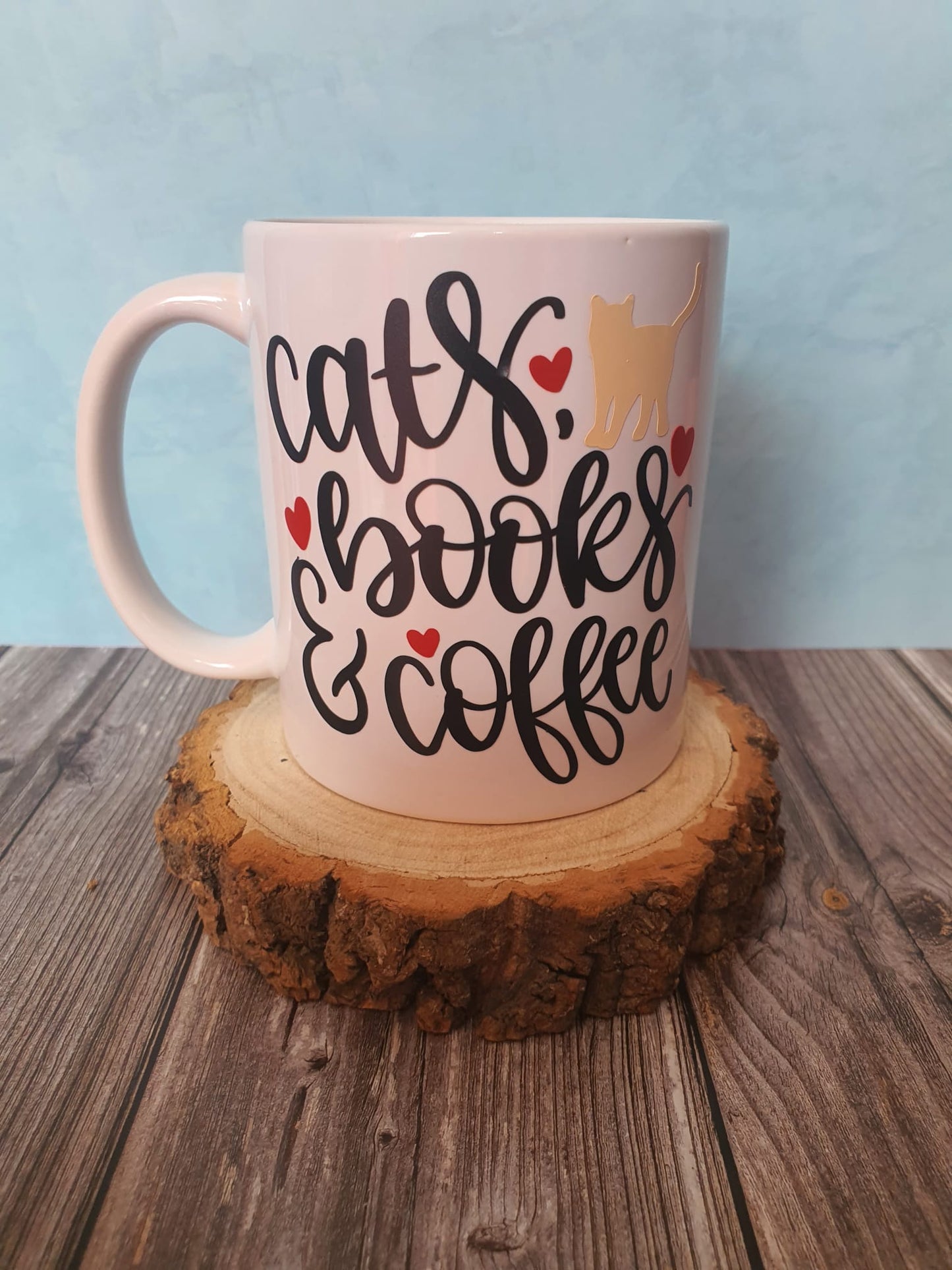 Cats books coffee mug