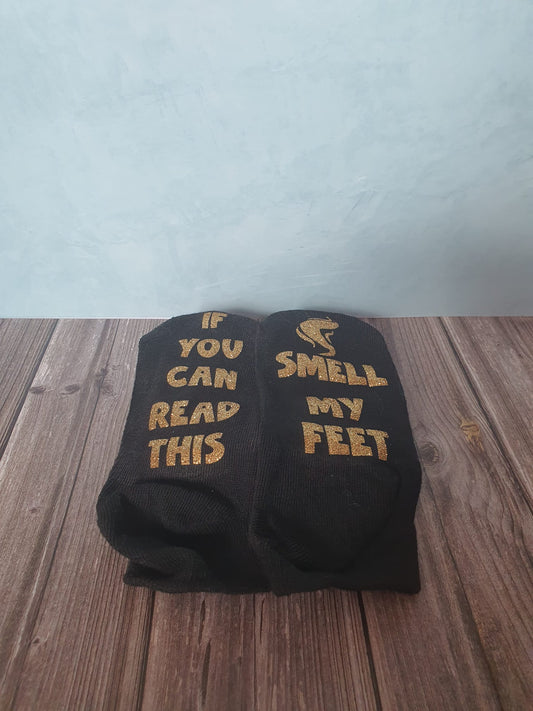Smell my feet novelty socks