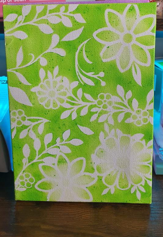 Tie dye inspired floral Airbrush canvas